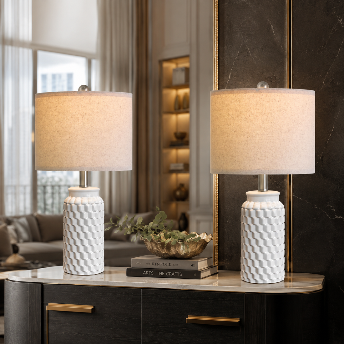 Modern Ceramic Table Lamps – Set of 2