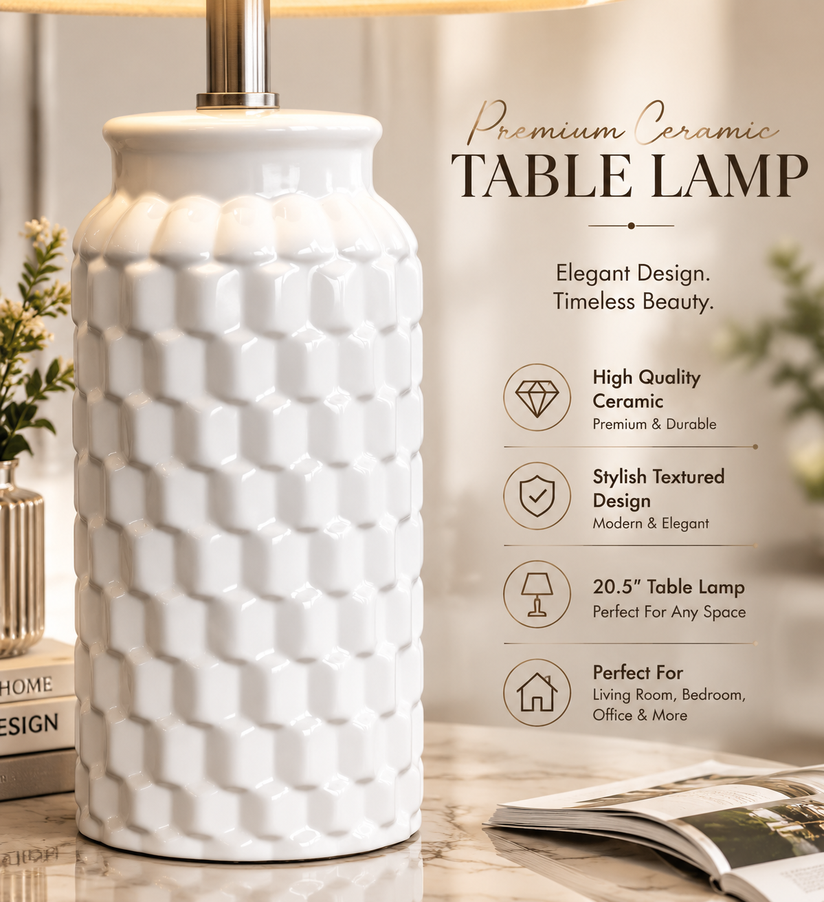 Modern Ceramic Table Lamps – Set of 2