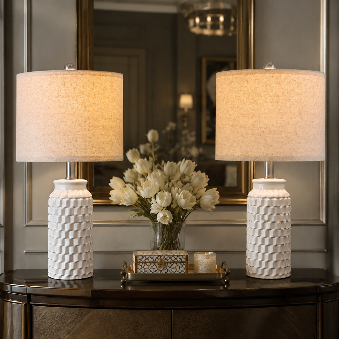 Modern Ceramic Table Lamps – Set of 2