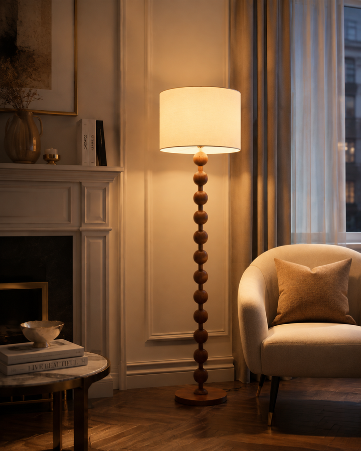 Vintage Iron & Fabric Floor | Table Lamp
