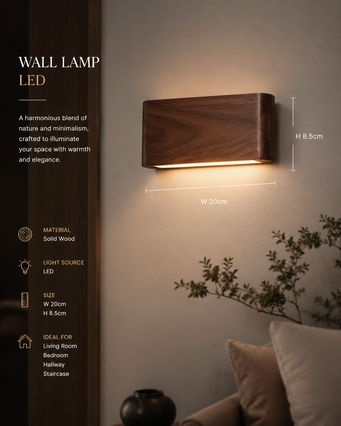 Modern Wooden LED Floor Lamp