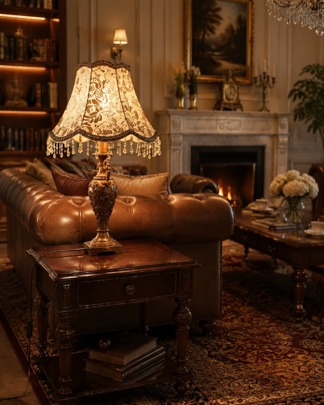 French-Style Ornate Full-Length Standing Mirror