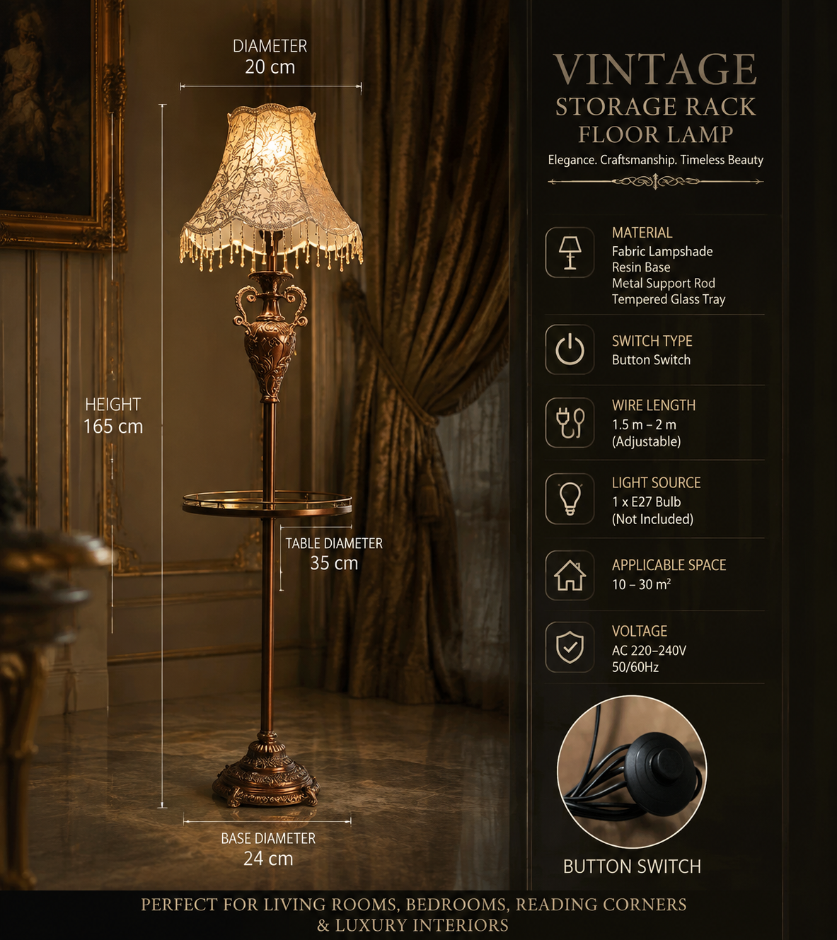 French-Style Ornate Full-Length Standing Mirror