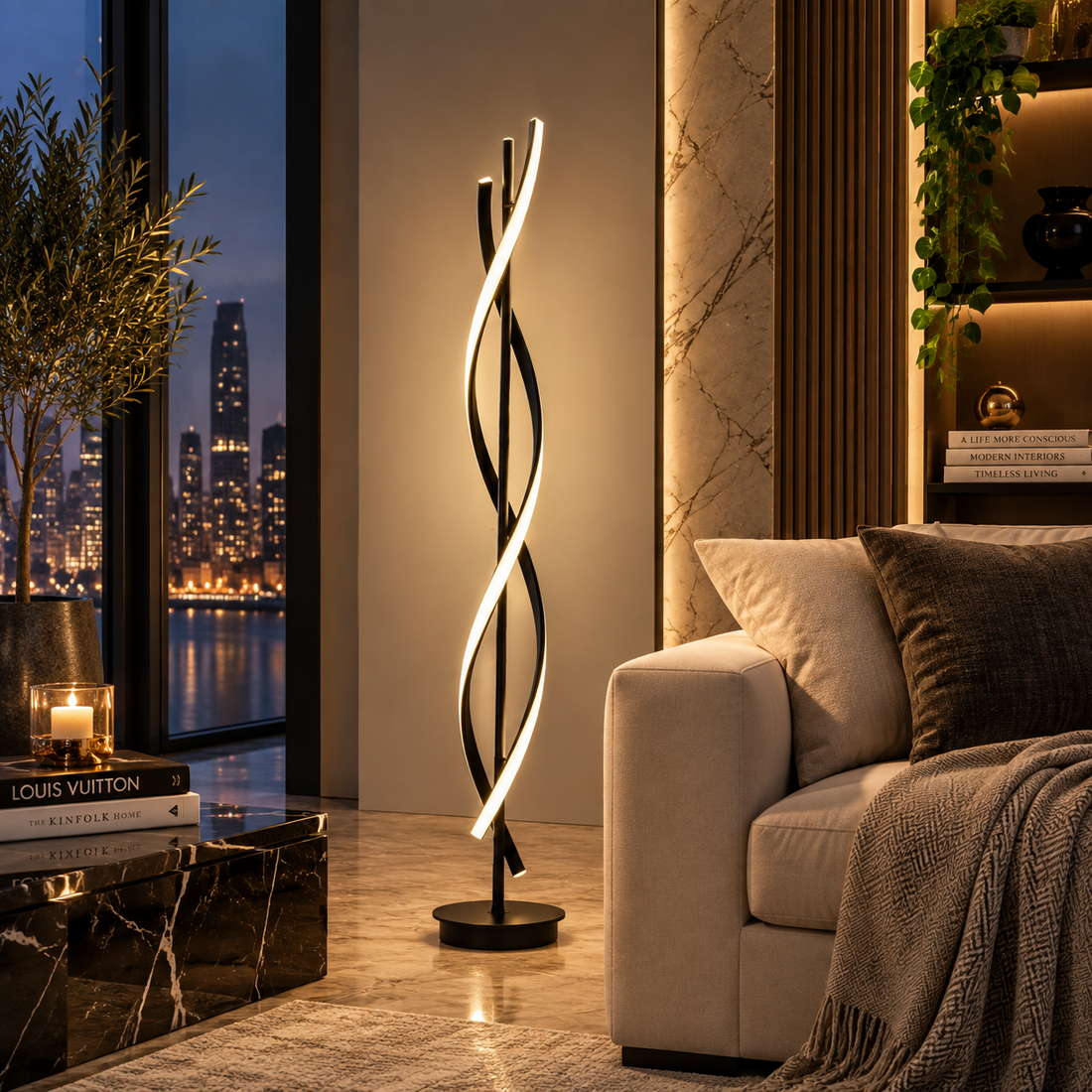 Minimalist Geometric Line LED Floor Lamp