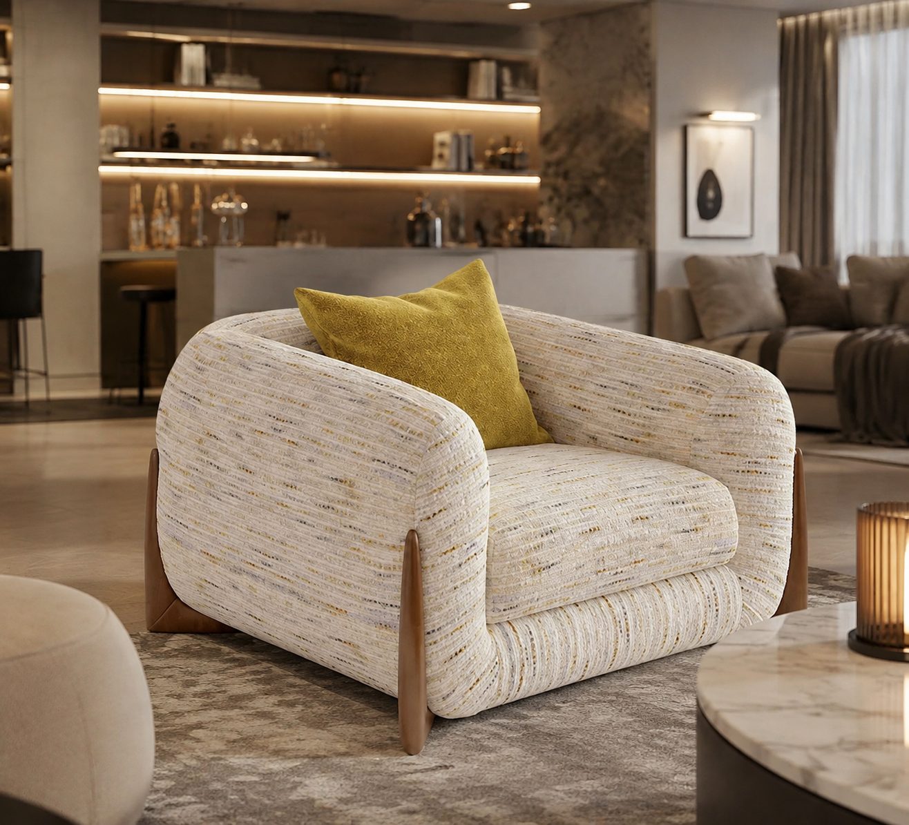 Modern L-Shaped Living Room Sofa