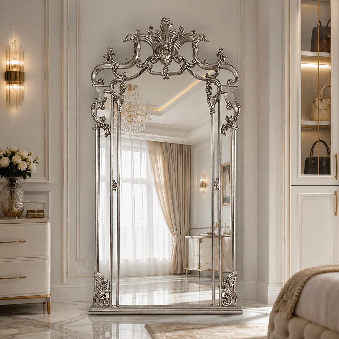 Ornate Full-Length Standing Mirror