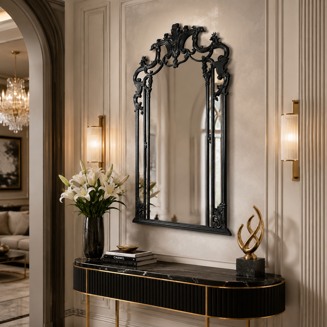 Ornate Full-Length Standing Mirror