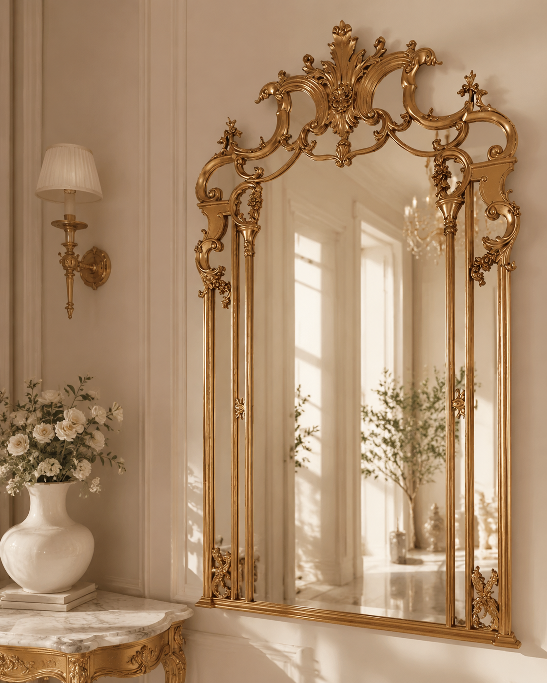 Ornate Full-Length Standing Mirror