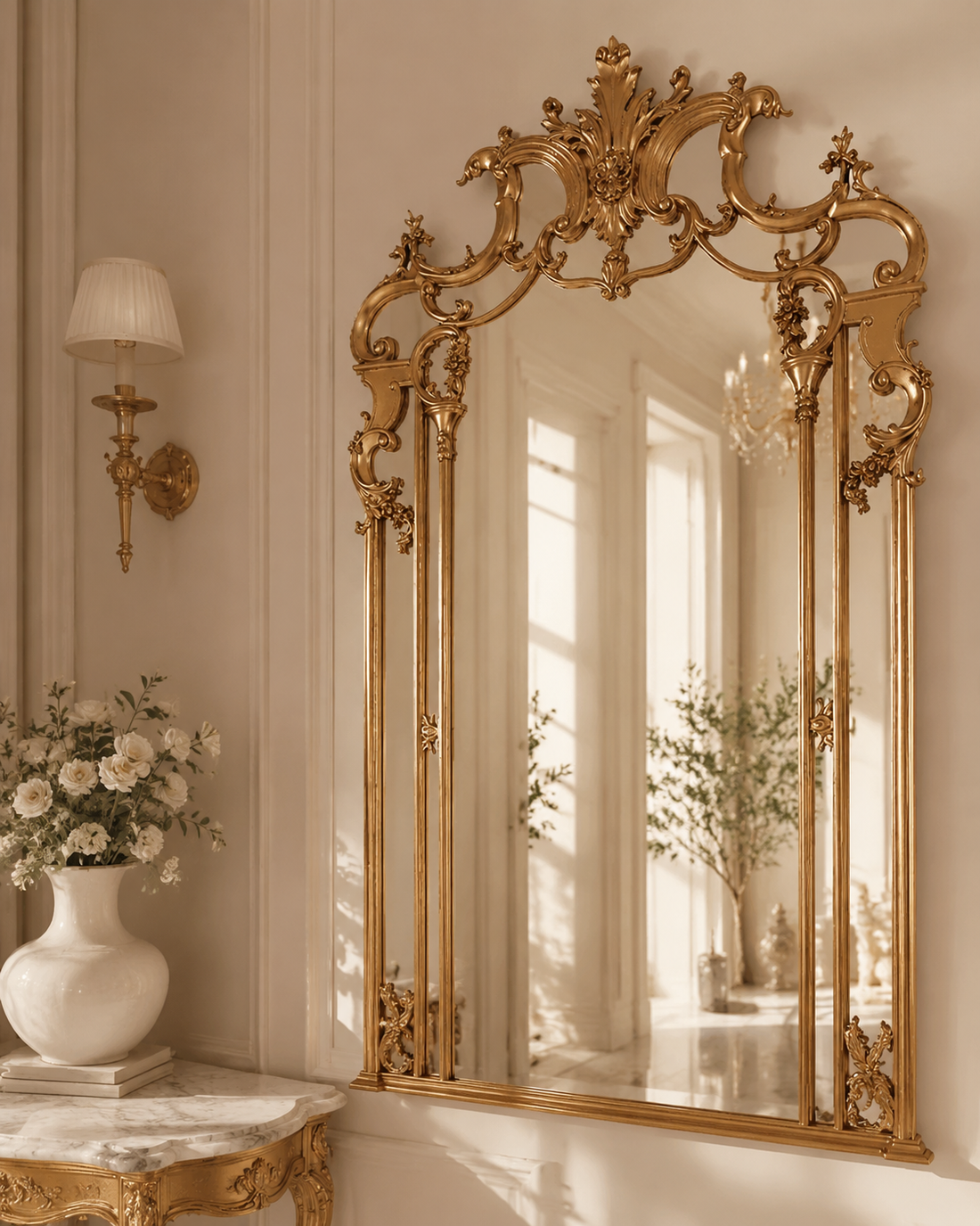 Ornate Full-Length Standing Mirror