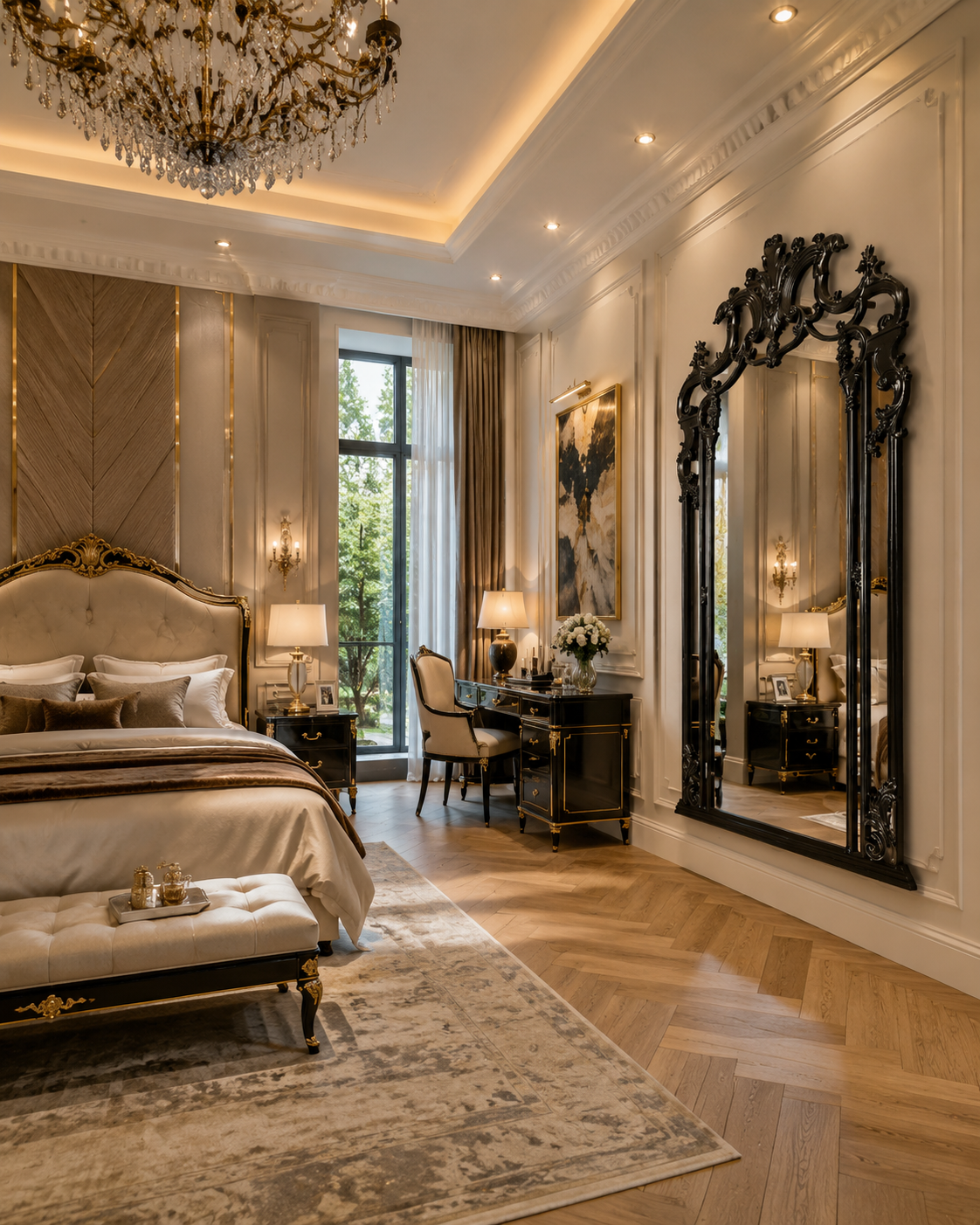 Ornate Full-Length Standing Mirror
