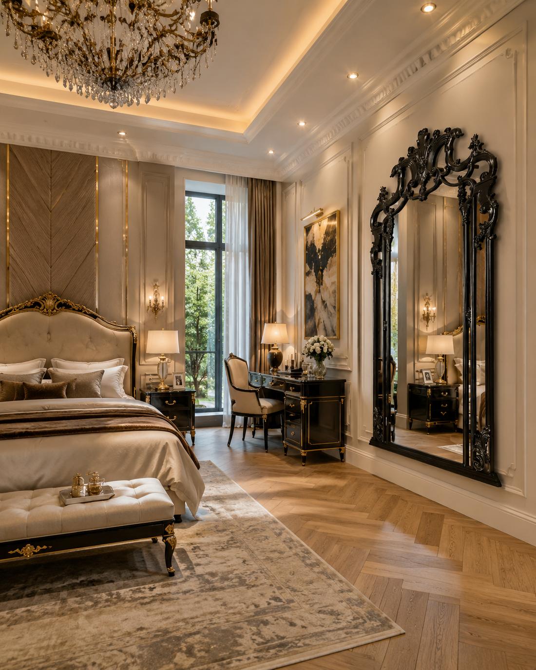 Ornate Full-Length Standing Mirror