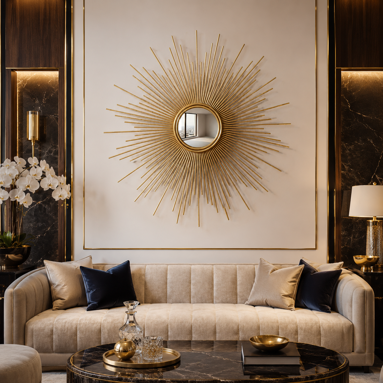 Gold Sunglasses Wall Mirror Decor
