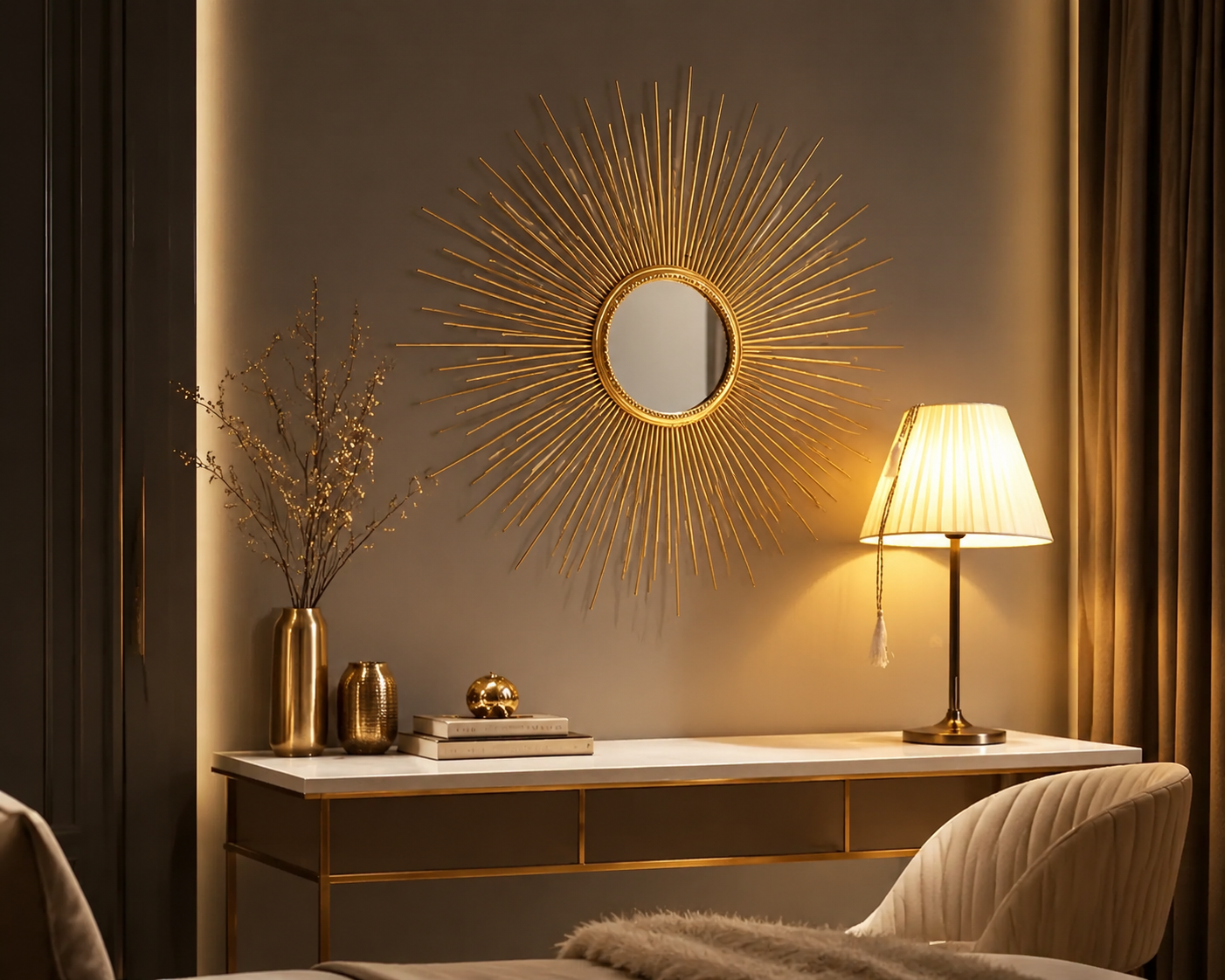 Gold Sunglasses Wall Mirror Decor