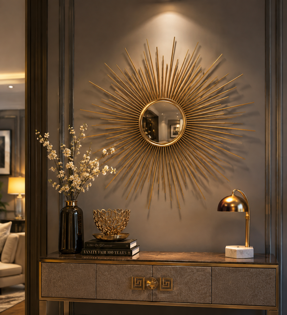 Gold Sunglasses Wall Mirror Decor