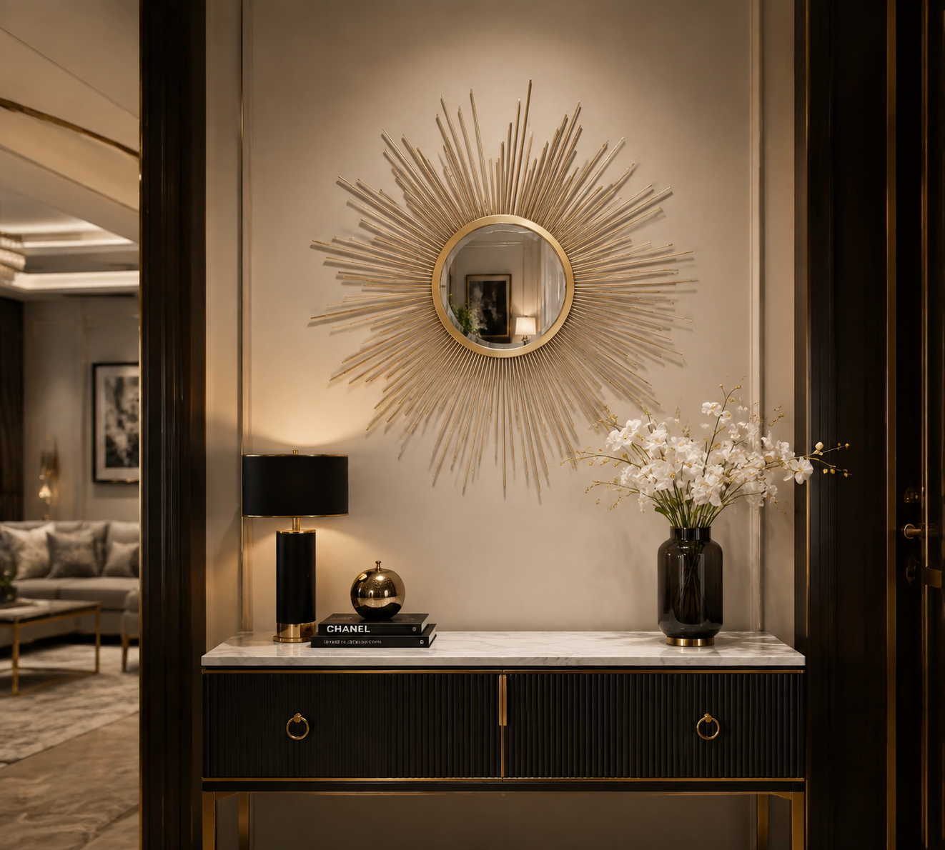Gold Sunglasses Wall Mirror Decor
