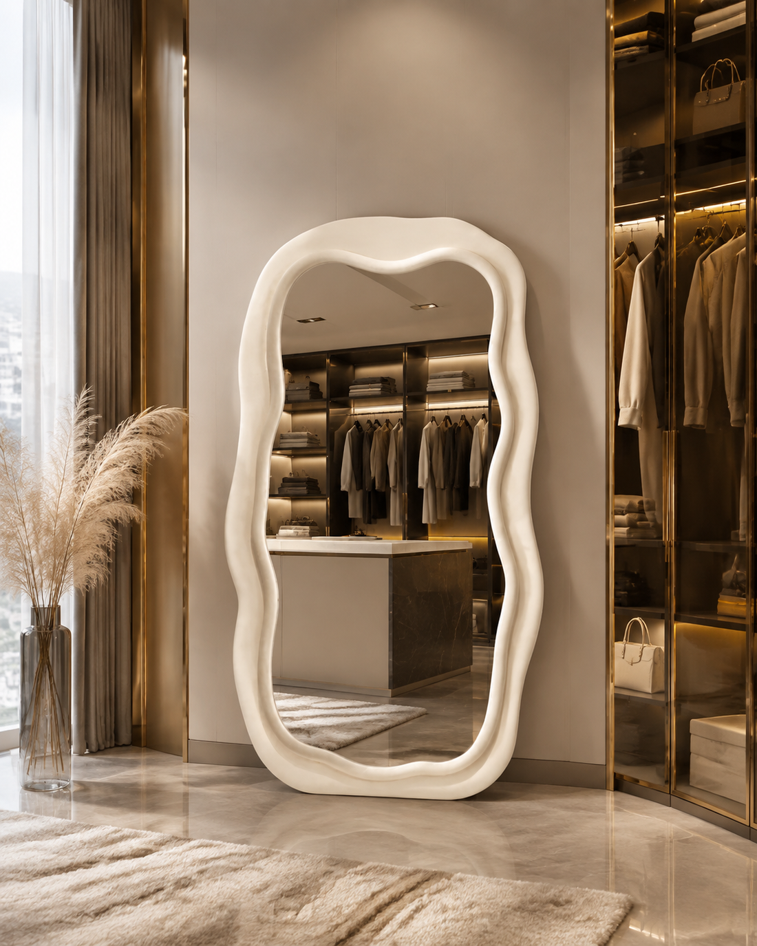 Moroccan-Style Full-Length Floor Mirror