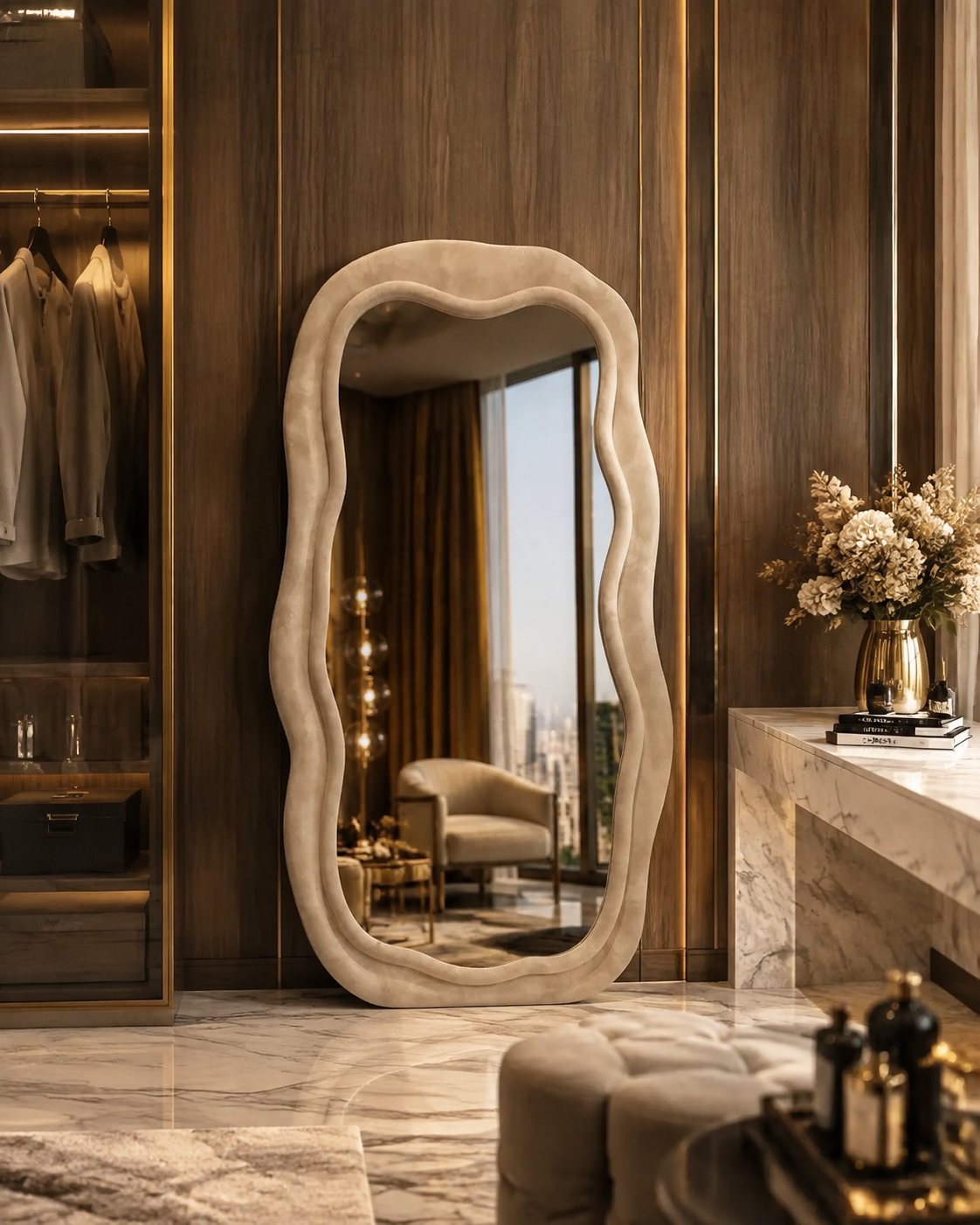 Moroccan-Style Full-Length Floor Mirror
