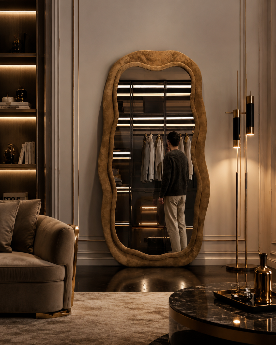 Moroccan-Style Full-Length Floor Mirror