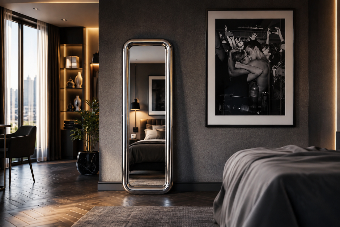 European-Style Stainless Steel Framed Mirror