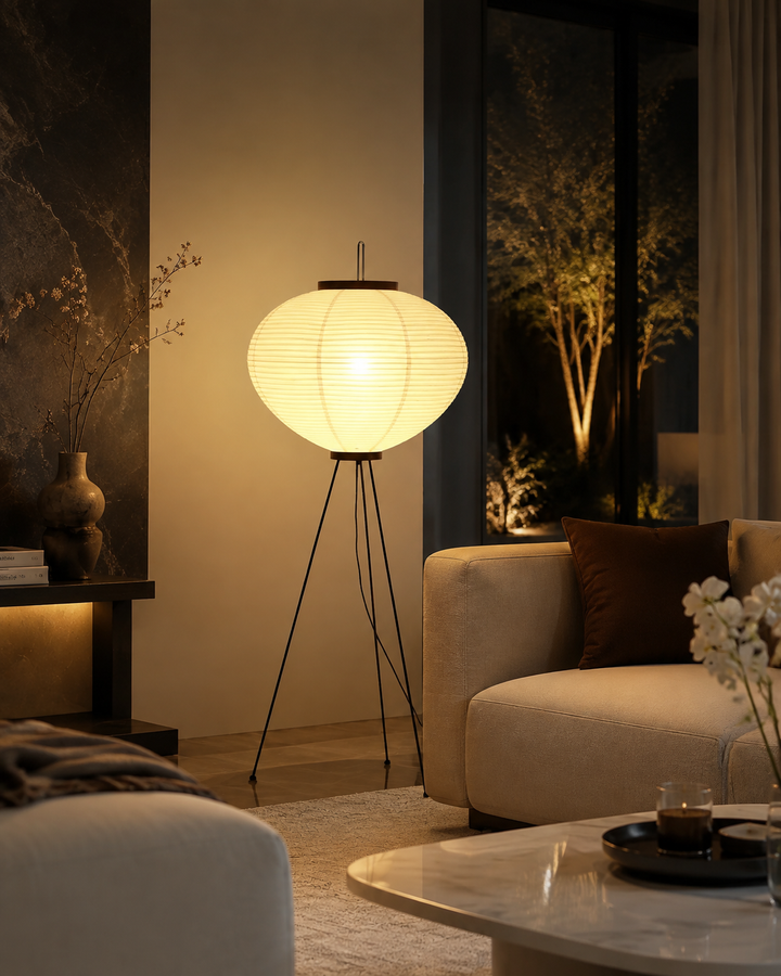 Noguchi Akari-Style Rice Paper Floor Lamp