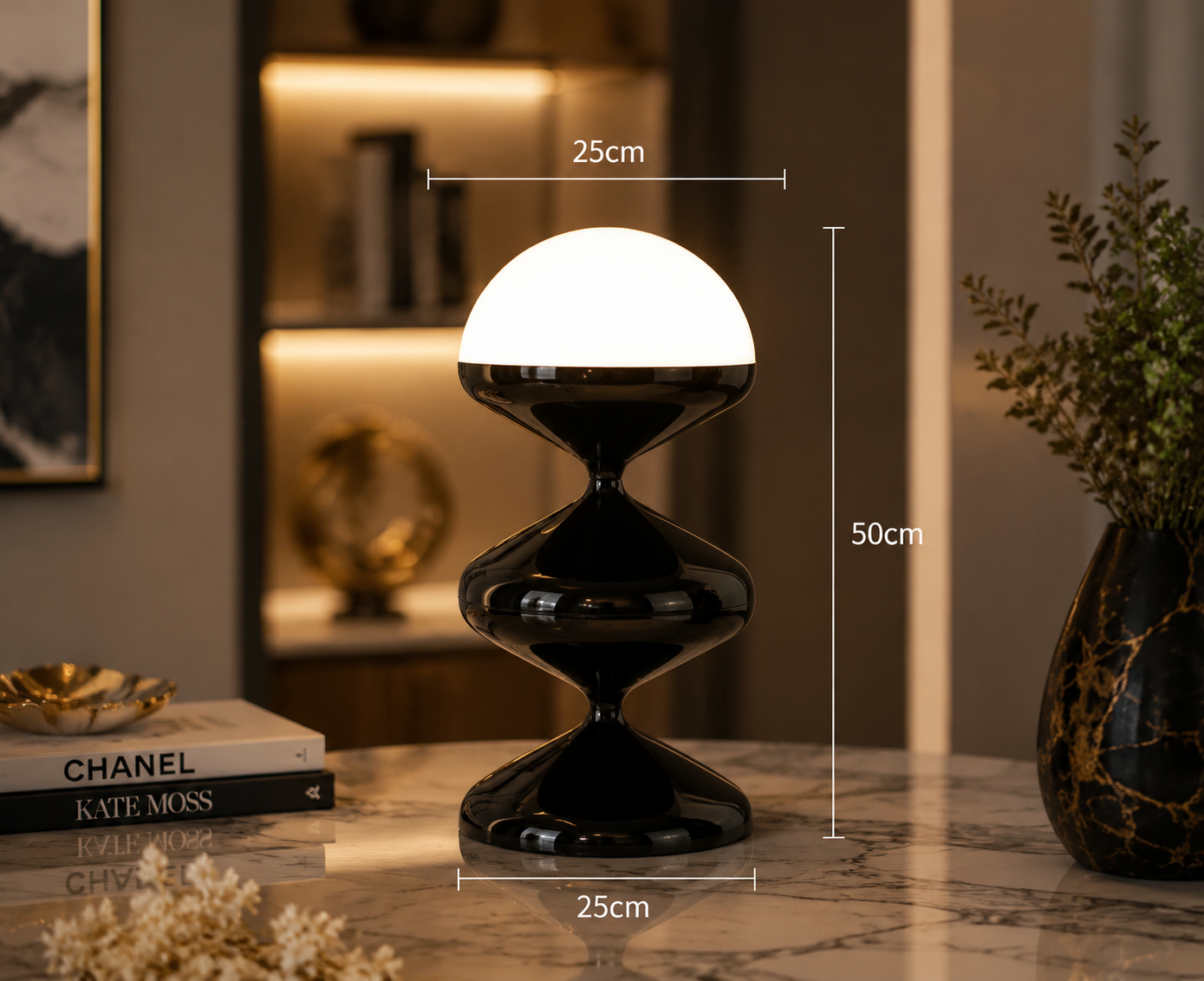 Art Deco Gourd Floor Lamp with Iron Shade