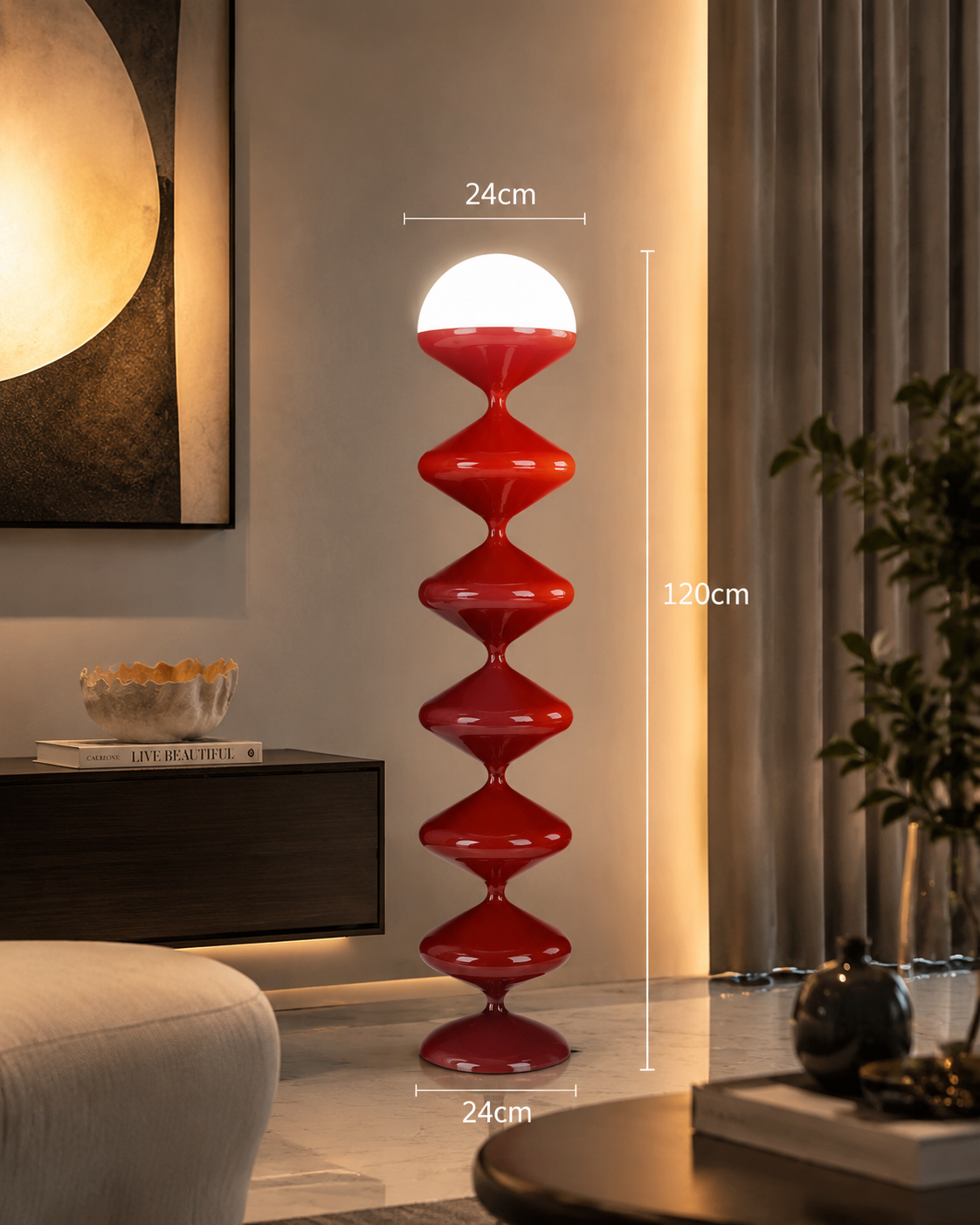 Art Deco Gourd Floor Lamp with Iron Shade