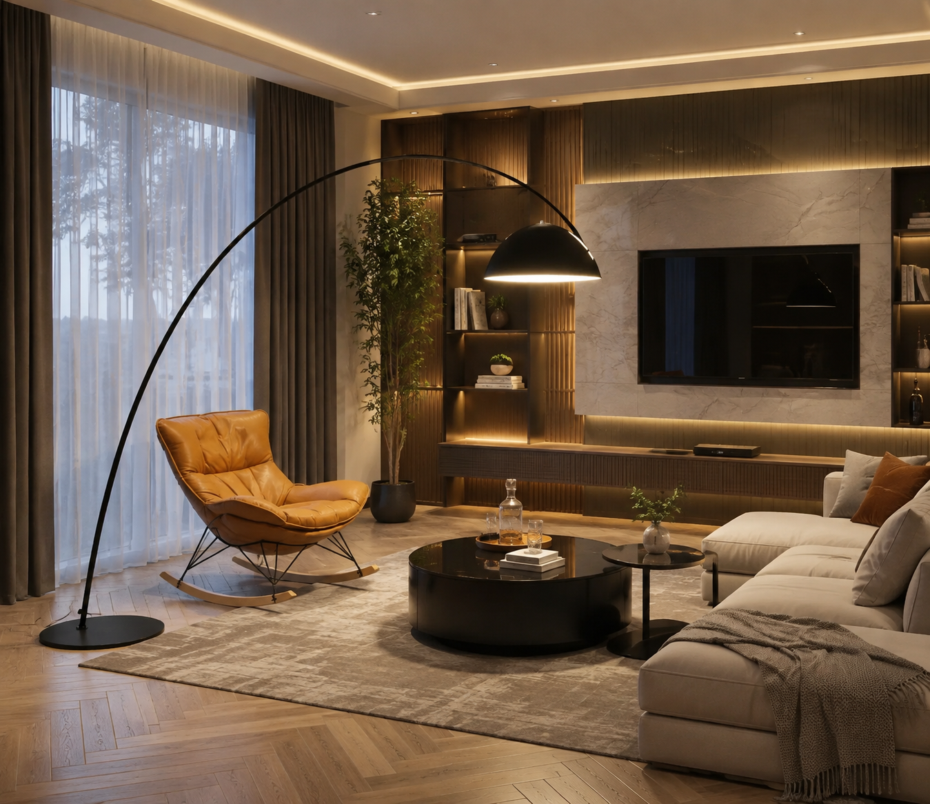 Modern Nordic Arc Floor Lamp