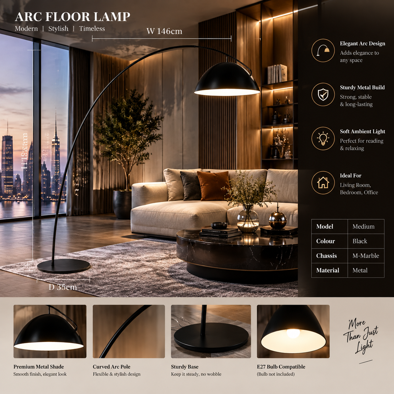 Modern Nordic Arc Floor Lamp