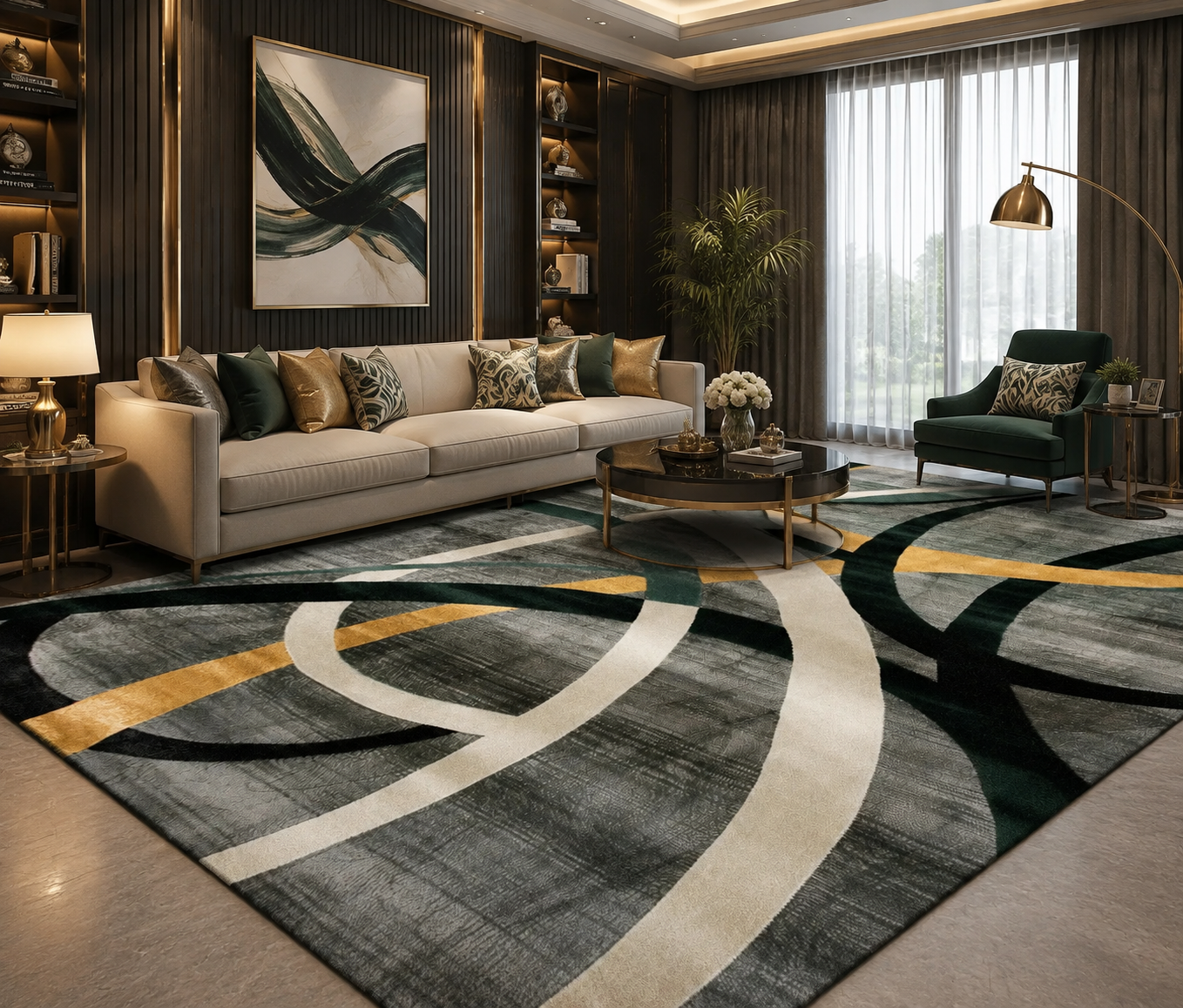 Soft Flannel Area Rug | Non-Slip Washable Carpet for Living Room, Bedroom & Entryway