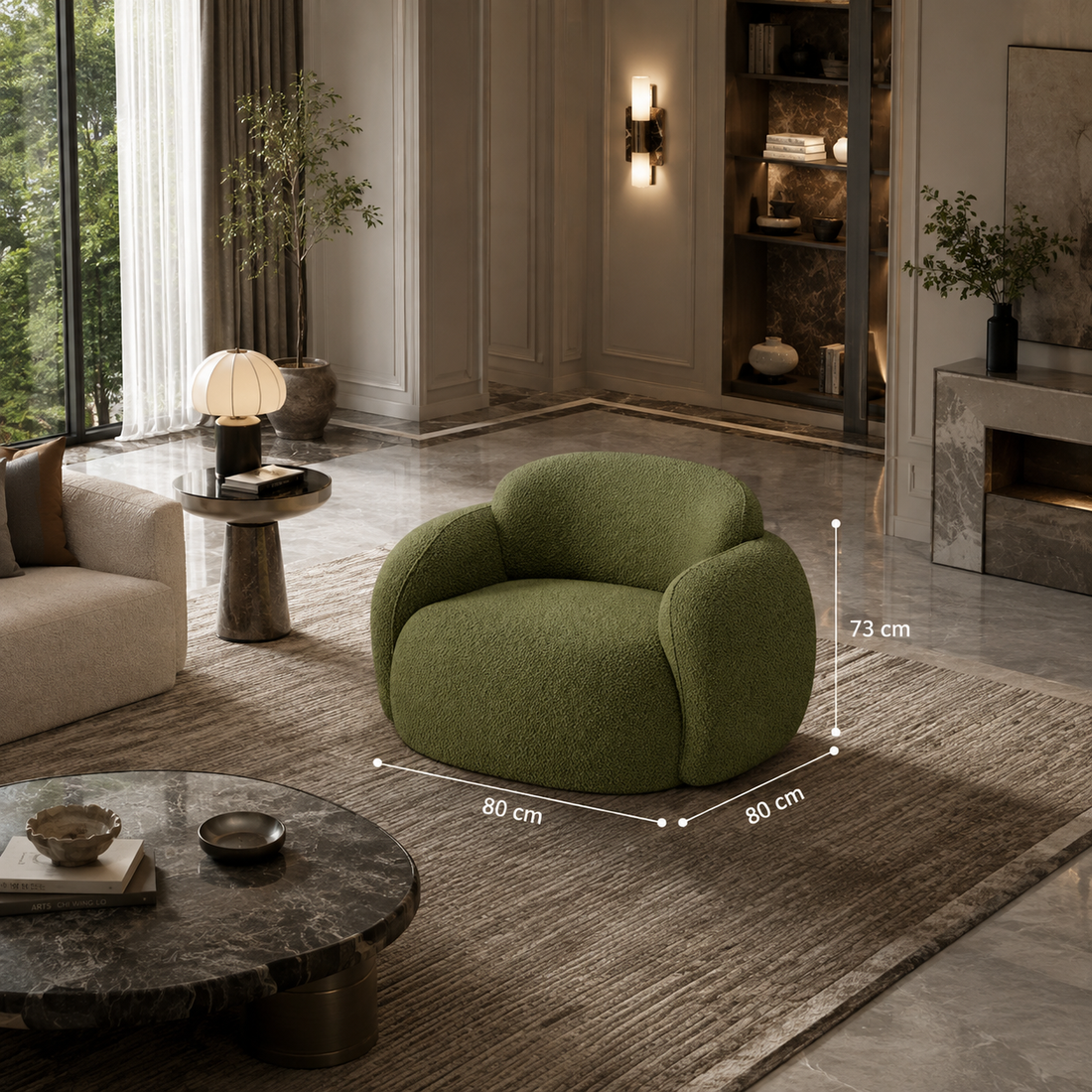Modern Cream Curved Lounge Sofa