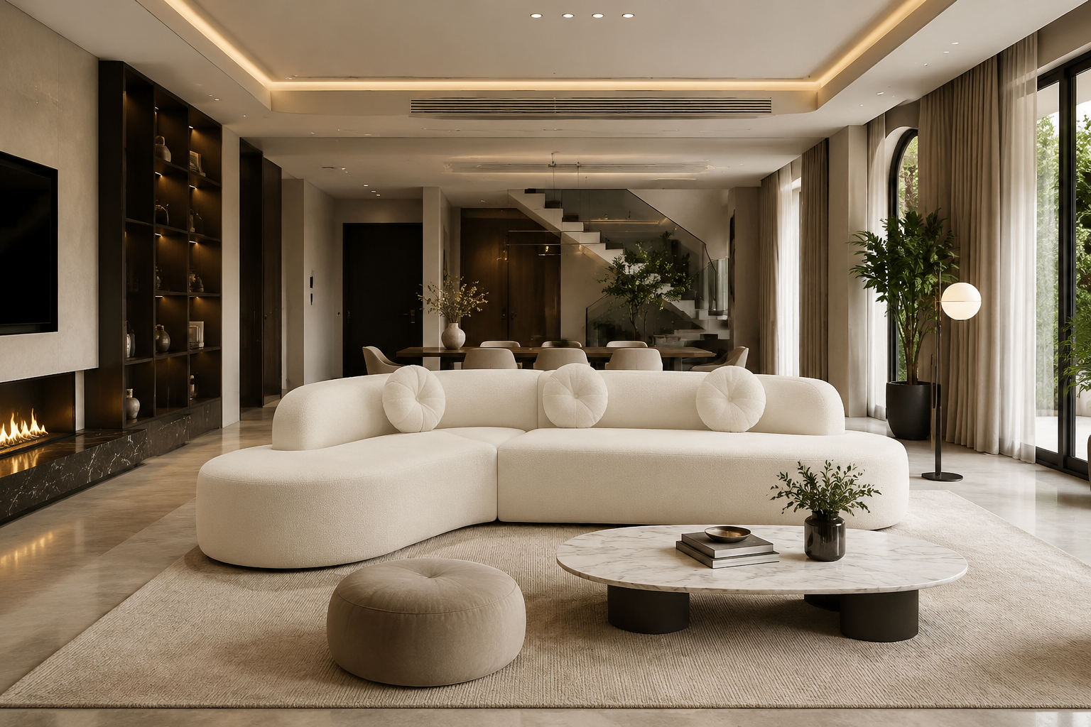 Oversized Curved Modular Sectional Sofa