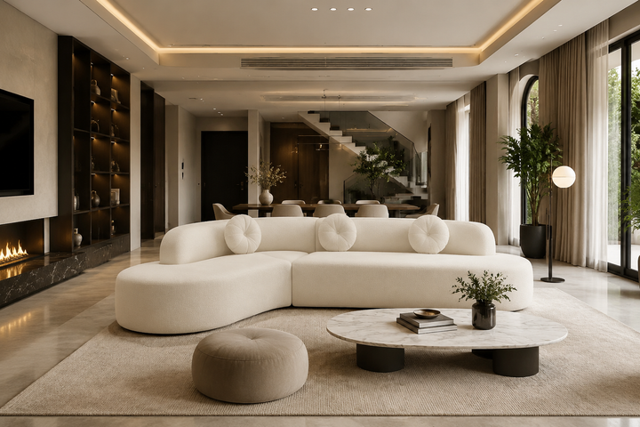 Oversized Curved Modular Sectional Sofa