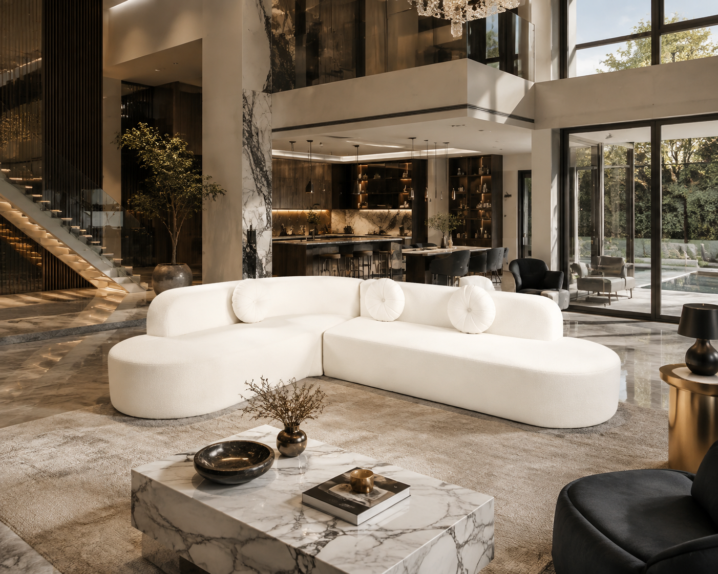 Oversized Curved Modular Sectional Sofa