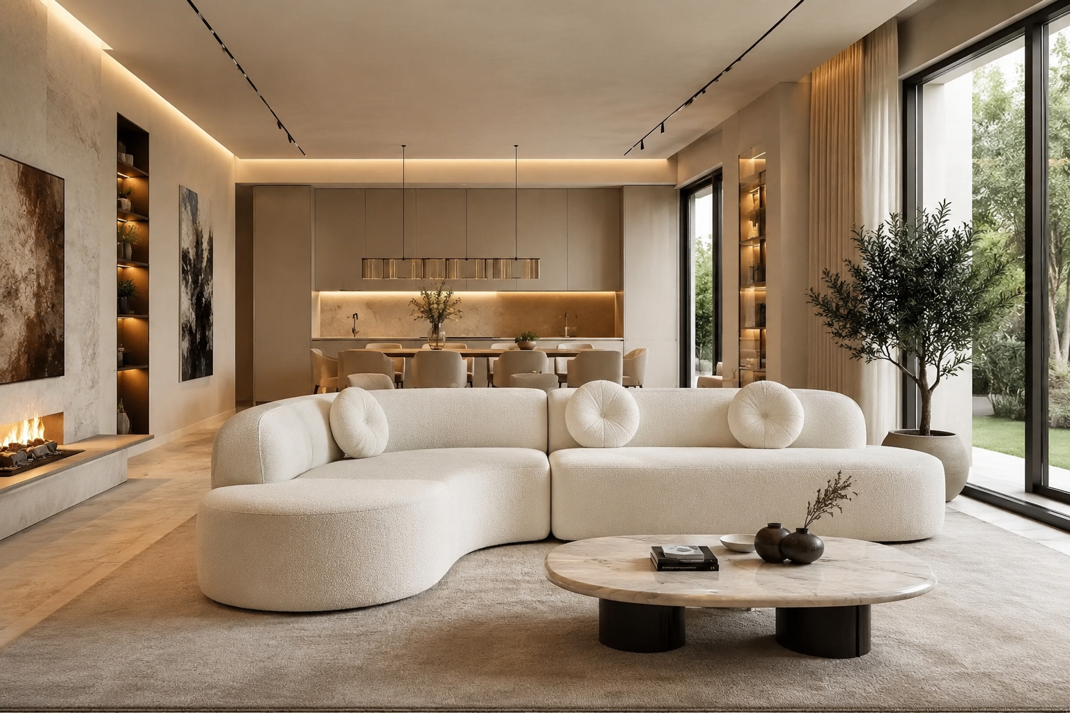 Oversized Curved Modular Sectional Sofa