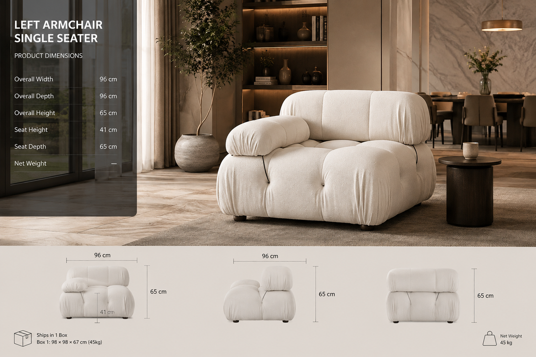 Cream Teddy Modular Sectional Sofa