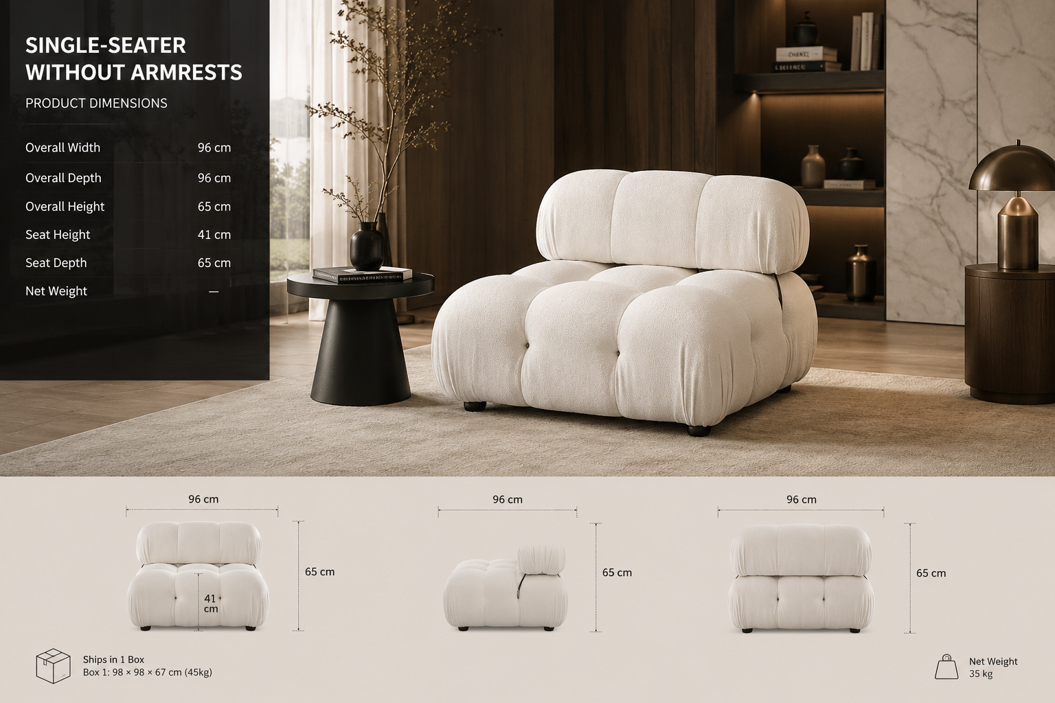 Cream Teddy Modular Sectional Sofa