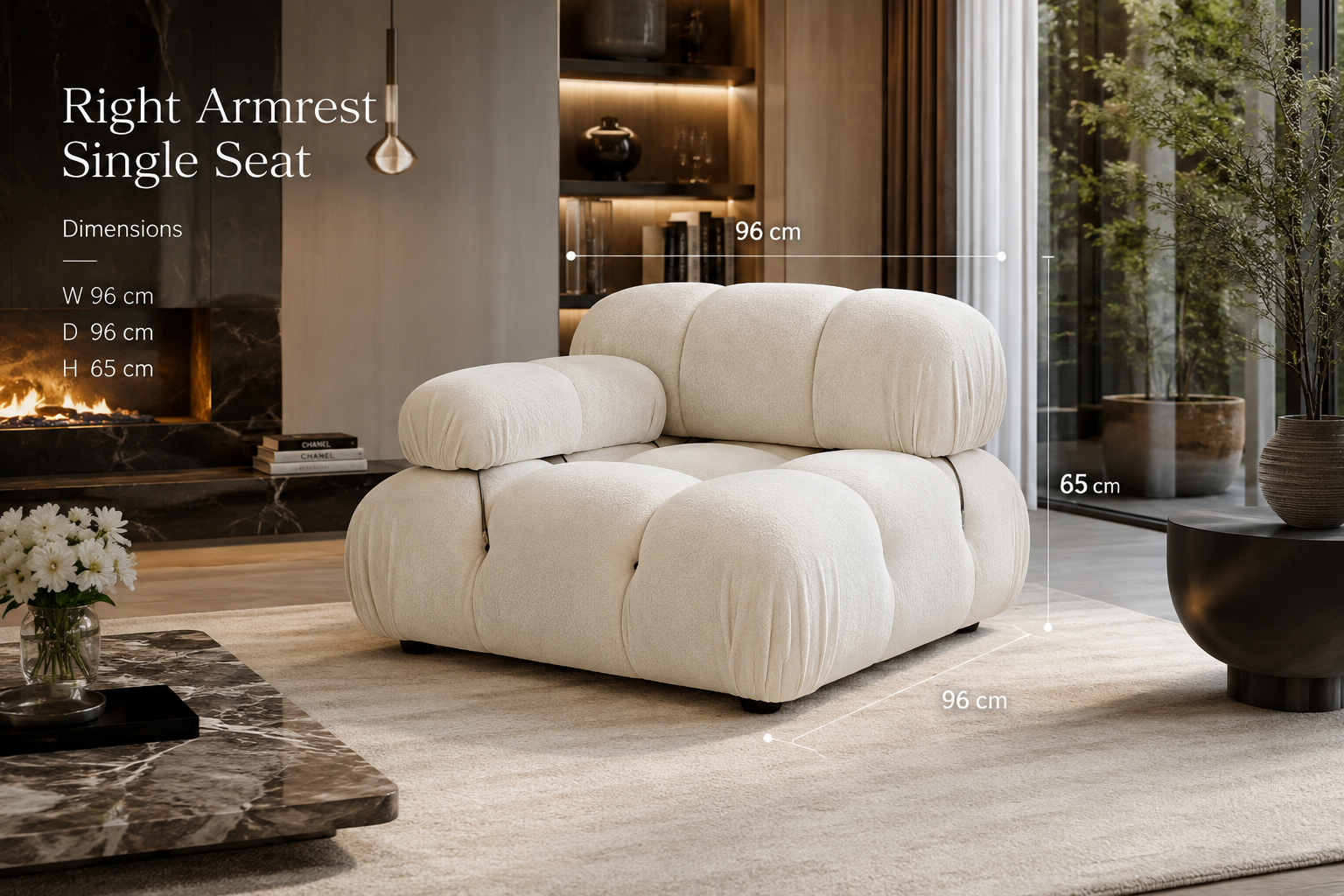 Cream Teddy Modular Sectional Sofa