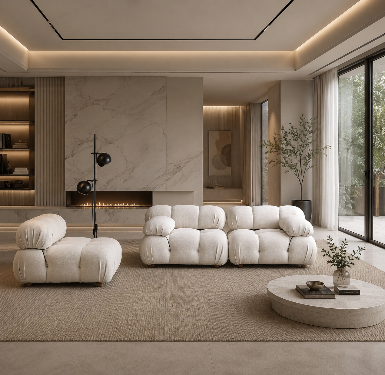 Cream Teddy Modular Sectional Sofa