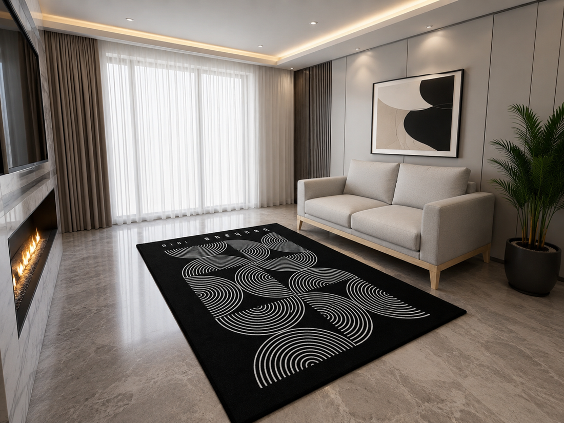 Modern Geometric Flannel Area Rug