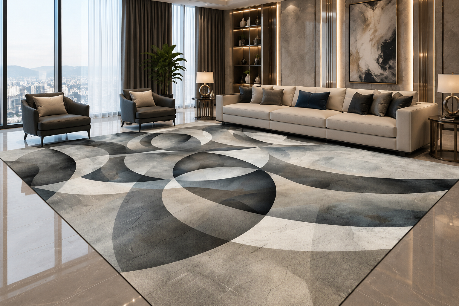 Abstract Swirl Area Rug