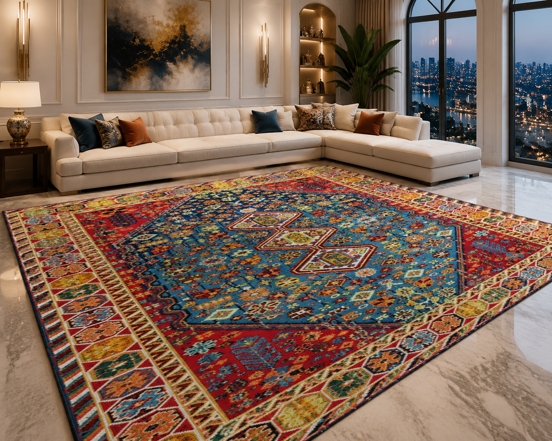 Washable Geometric Area Rug | Boho Non-Slip Floor Mat