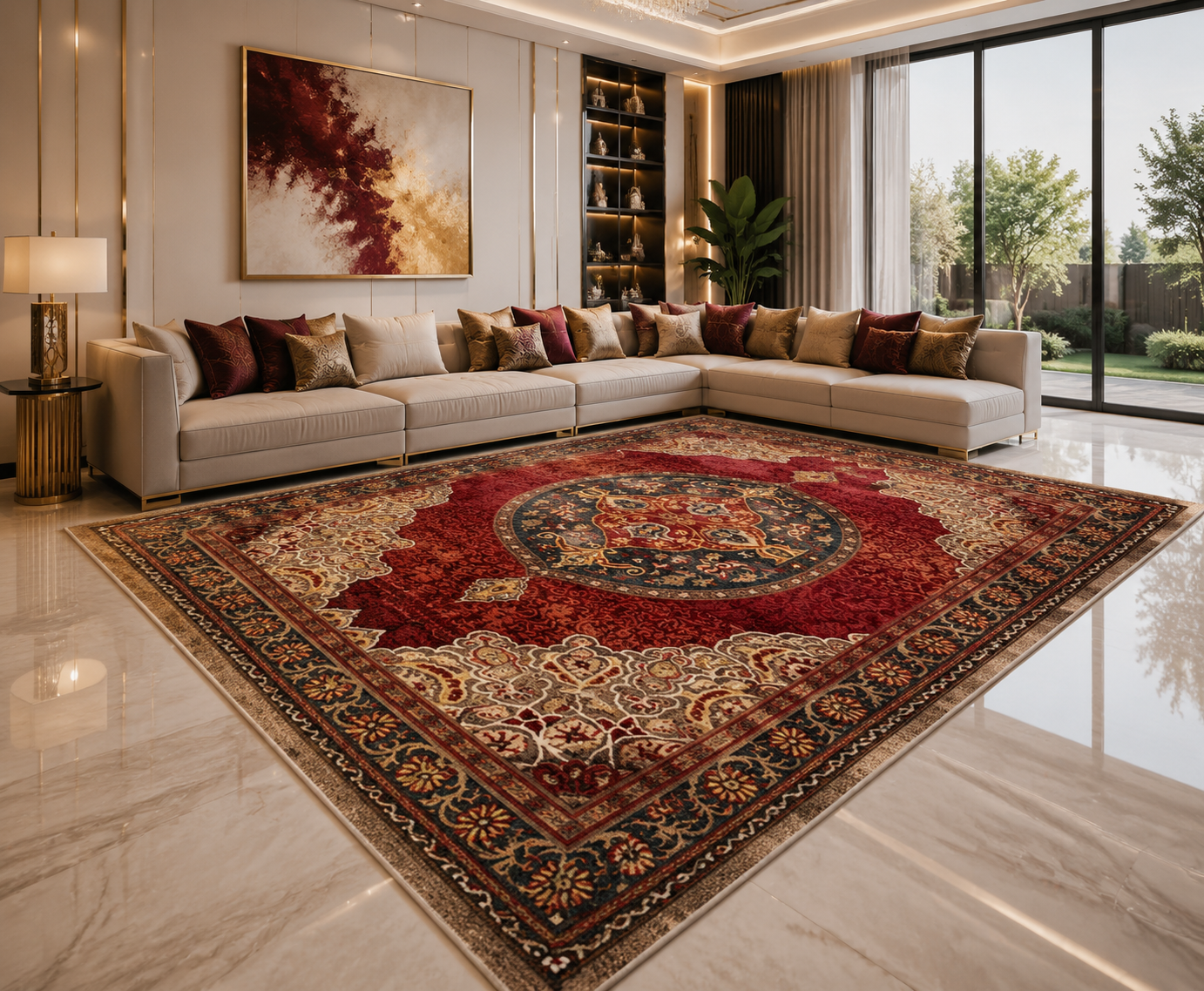 Washable Geometric Area Rug | Boho Non-Slip Floor Mat