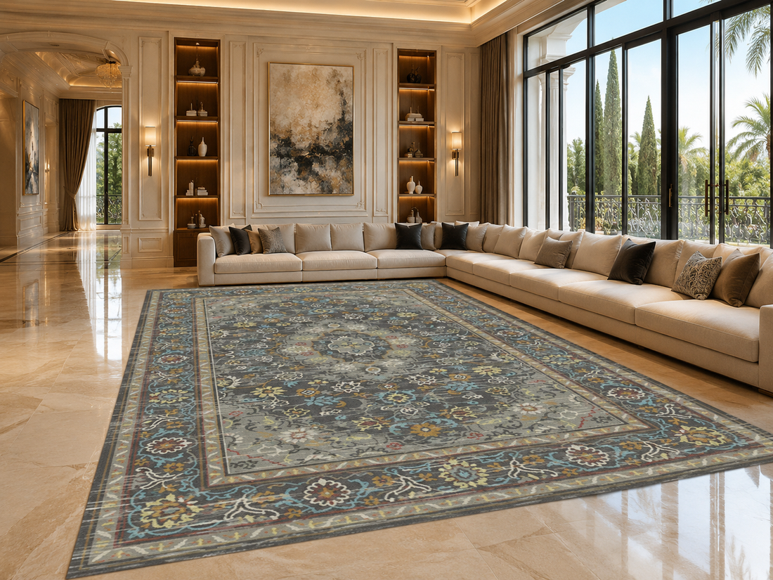 Washable Geometric Area Rug | Boho Non-Slip Floor Mat