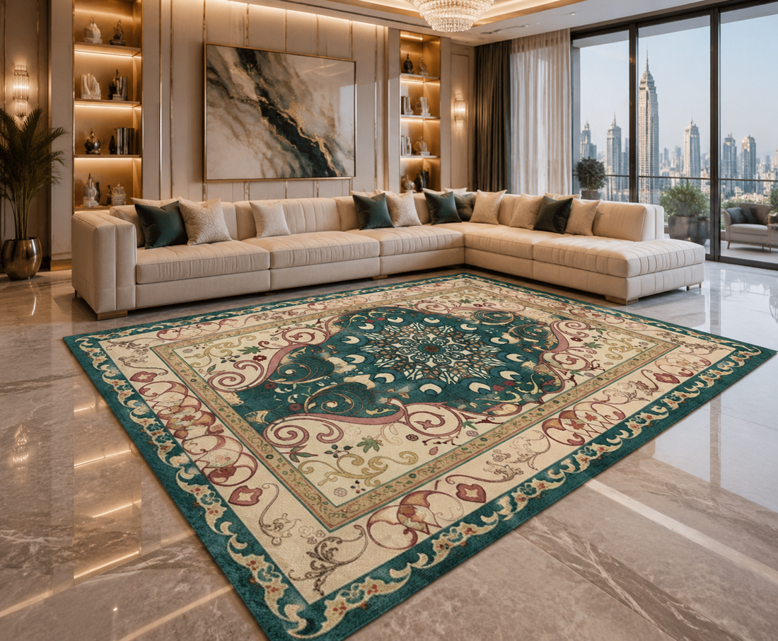 Washable Geometric Area Rug | Boho Non-Slip Floor Mat