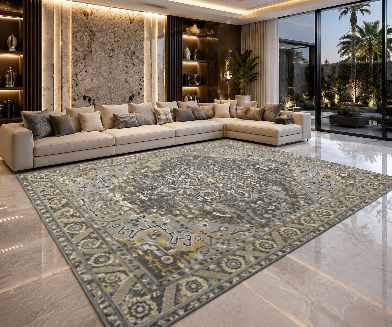 Washable Geometric Area Rug | Boho Non-Slip Floor Mat