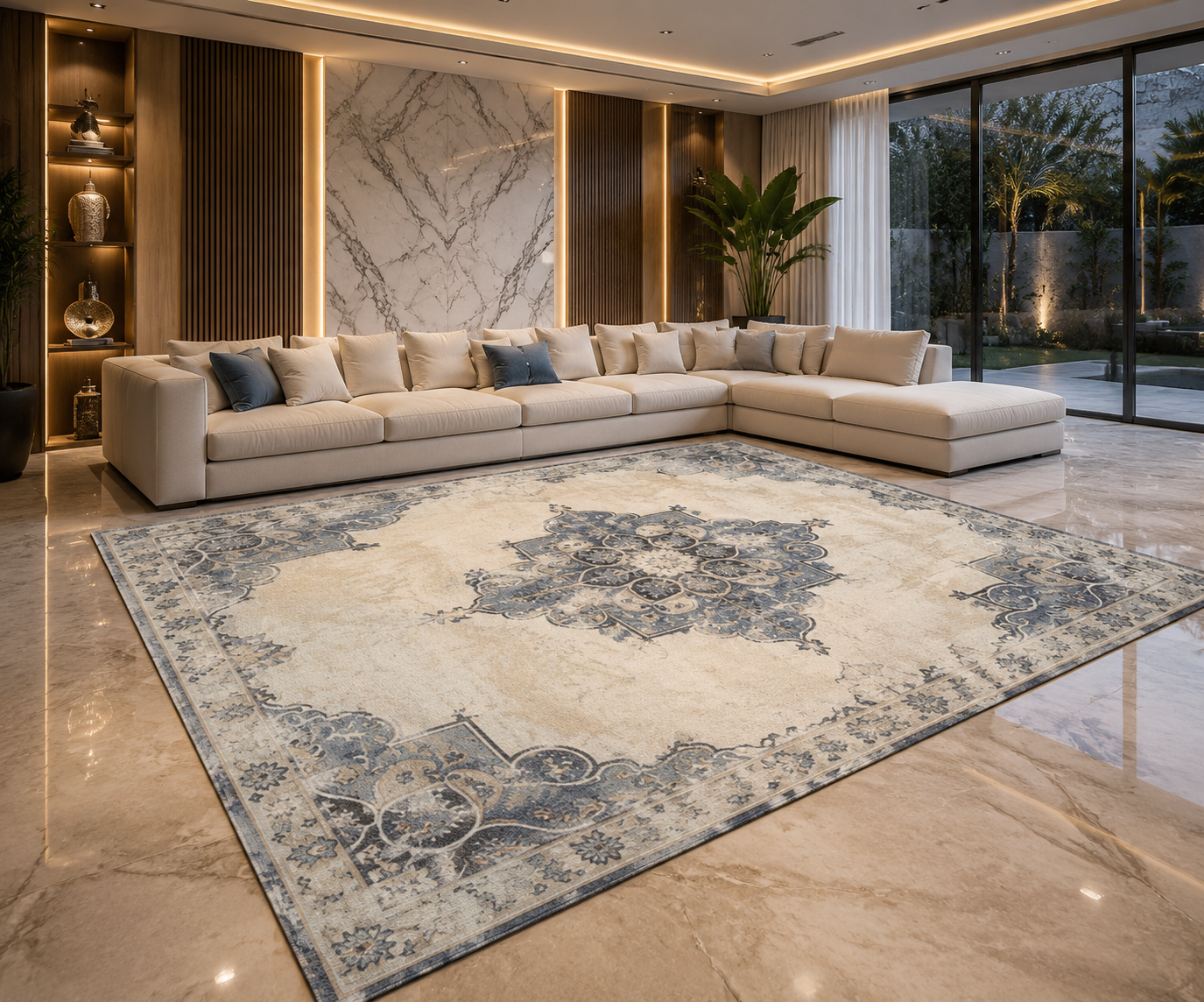 Washable Geometric Area Rug | Boho Non-Slip Floor Mat