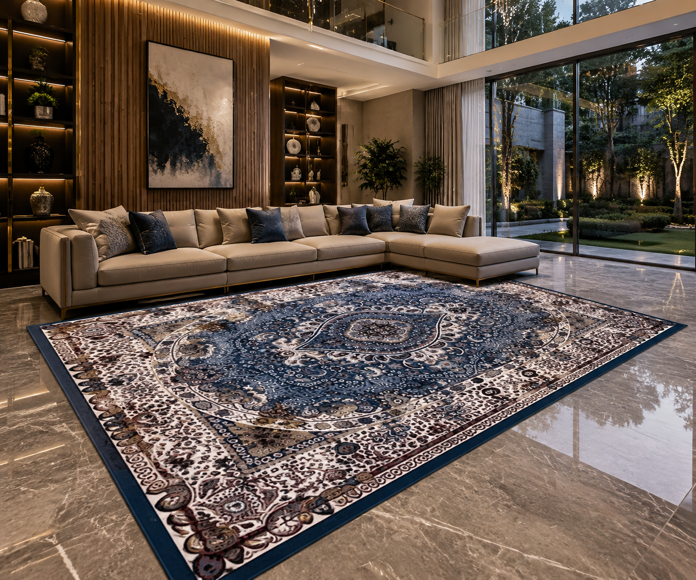 Washable Geometric Area Rug | Boho Non-Slip Floor Mat