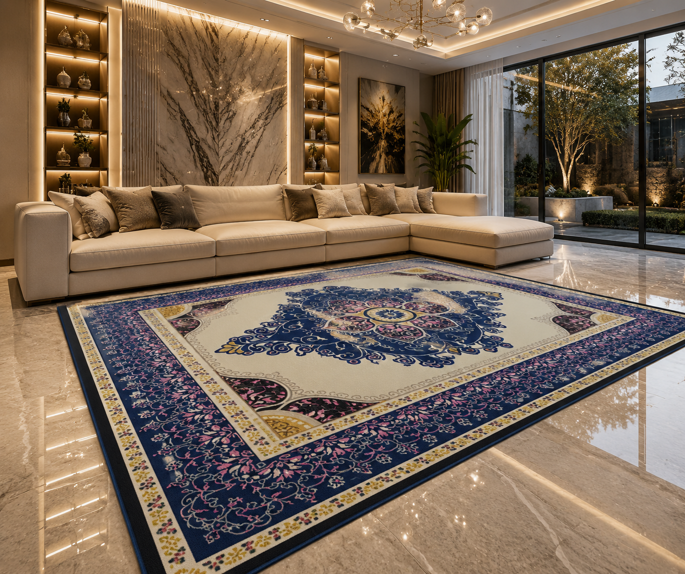 Washable Geometric Area Rug | Boho Non-Slip Floor Mat