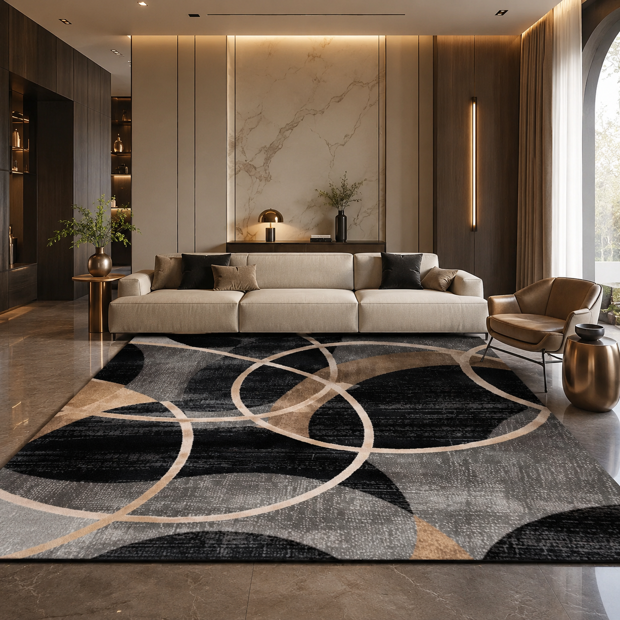 Soft Flannel Area Rug | Non-Slip Washable Carpet for Living Room, Bedroom & Entryway