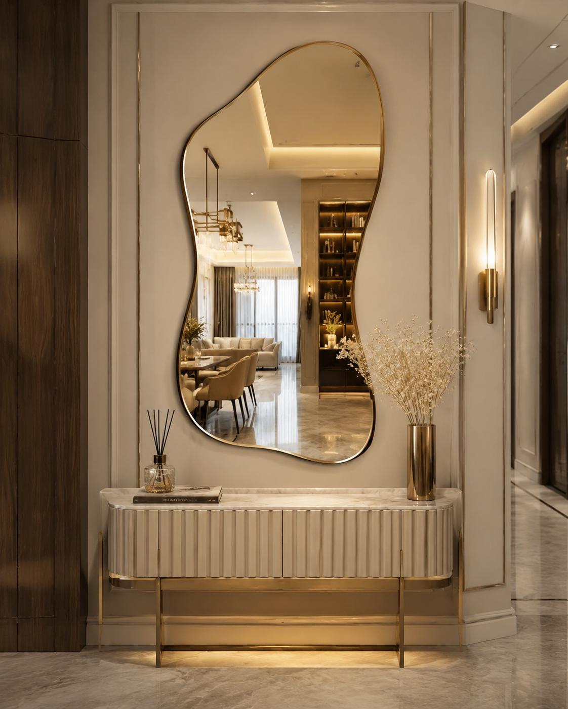 Irregular Frame Full-Length Wall Mirror